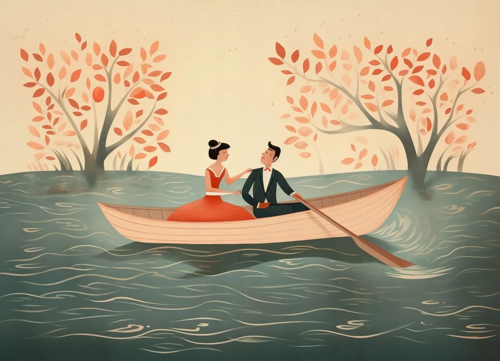 Poszter 18x13cm Romantikus folyópart