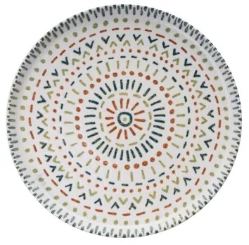 12 darabos, élénk színű porcelán étkészlet