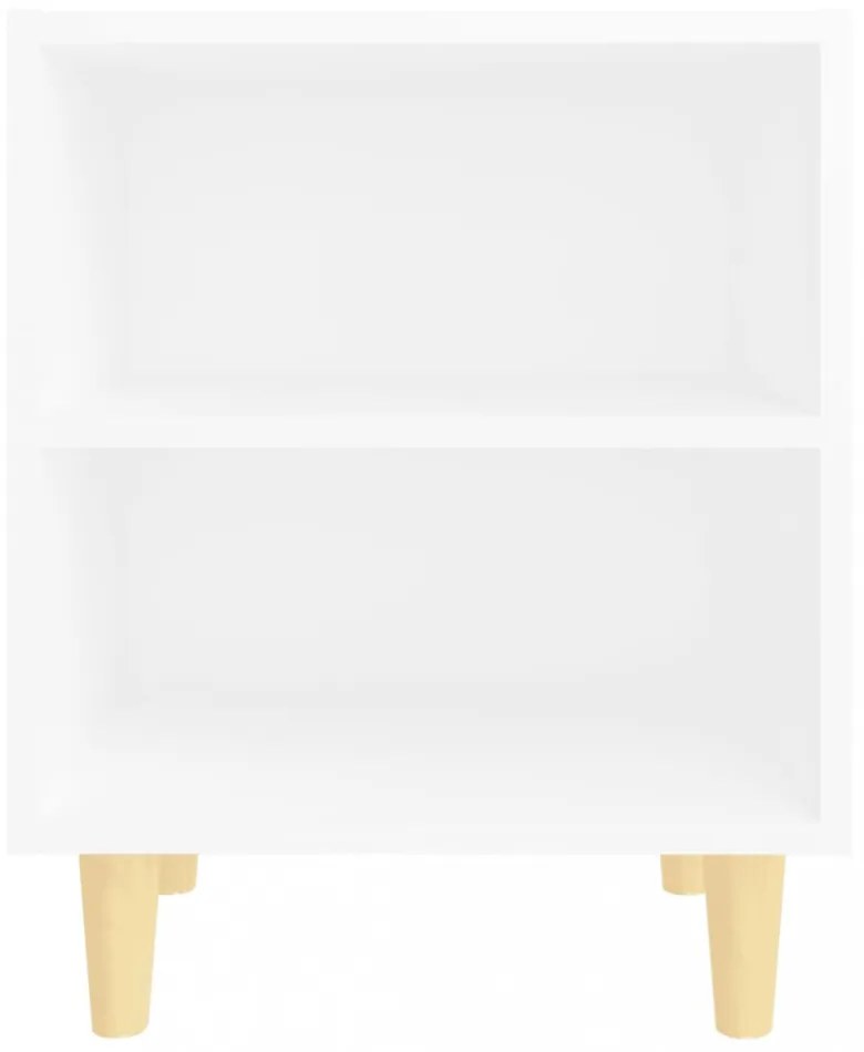 vidaXL 2 db fehér éjjeliszekrény tömör fa lábakkal 40 x 30 x 50 cm