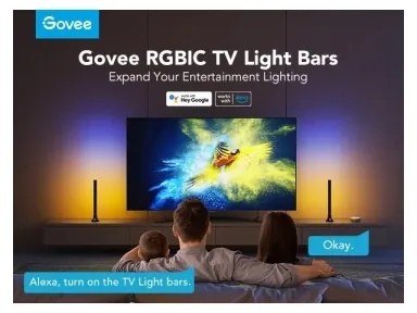 Govee - SMART LED RGBIC Panel 38cm TV-hez 43-75" - 2 db Wi-Fi