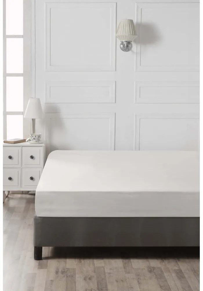 Fehér gumis pamut lepedő 140x200 cm – Mijolnir