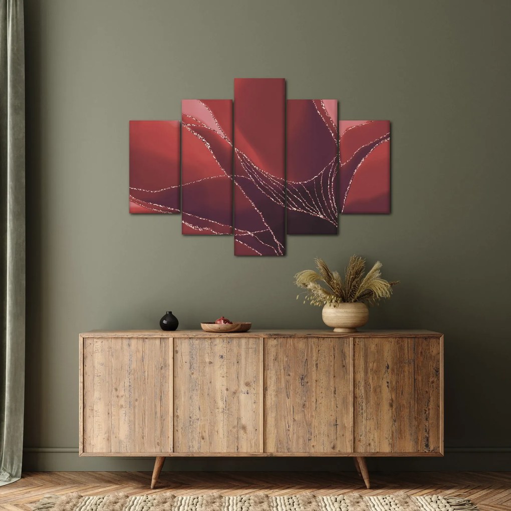 Kép - Piros absztrakt virág N⁰2 (150x105 cm)