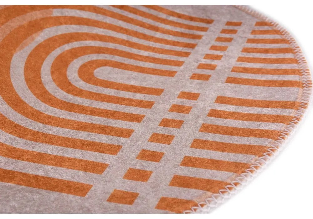 Narancssárga-szürke mosható kerek szőnyeg ø 80 cm Arch – Vitaus