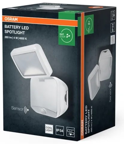 Osram - kültéri fali LED reflektor érzékelővel BATTERY LED/4W/4xD IP54