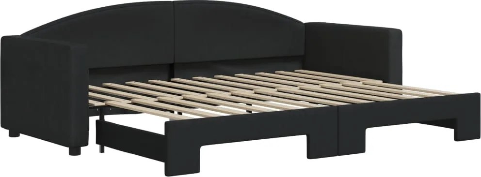 vidaXL fekete kihúzható szövet heverő 80 x 200 cm