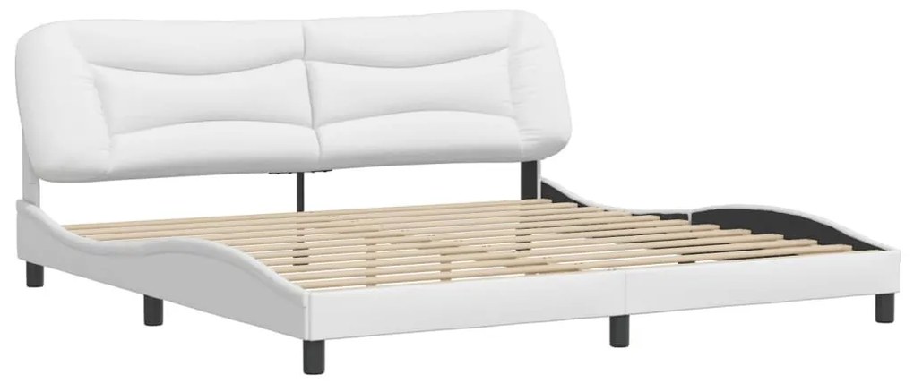 fehér műbőr ágykeret matrac nélkül Hvar 200x200 cm