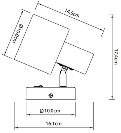 Lámpa Fali lámpatest SELVIA II, 9515, max250V, 50/60Hz, 1*E14, max.25 W, IP20, átmérő 10 cm, sötétkék