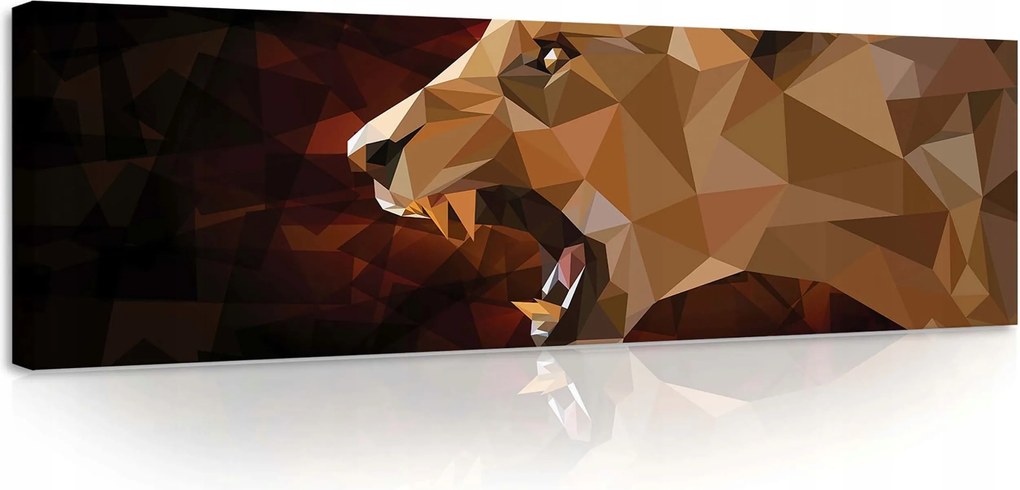 Vászonkép 145x45 Oroszlán poligonális absztrakt vad természet állat ragadozó