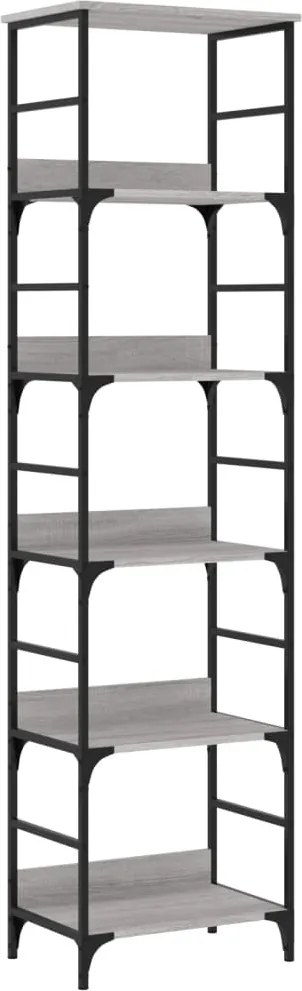 vidaXL szürke sonoma színű szerelt fa könyvespolc 50 x 33 x 188,5 cm