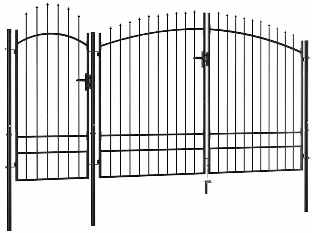 vidaXL fekete acél kertkapu 2,45 x 4 m