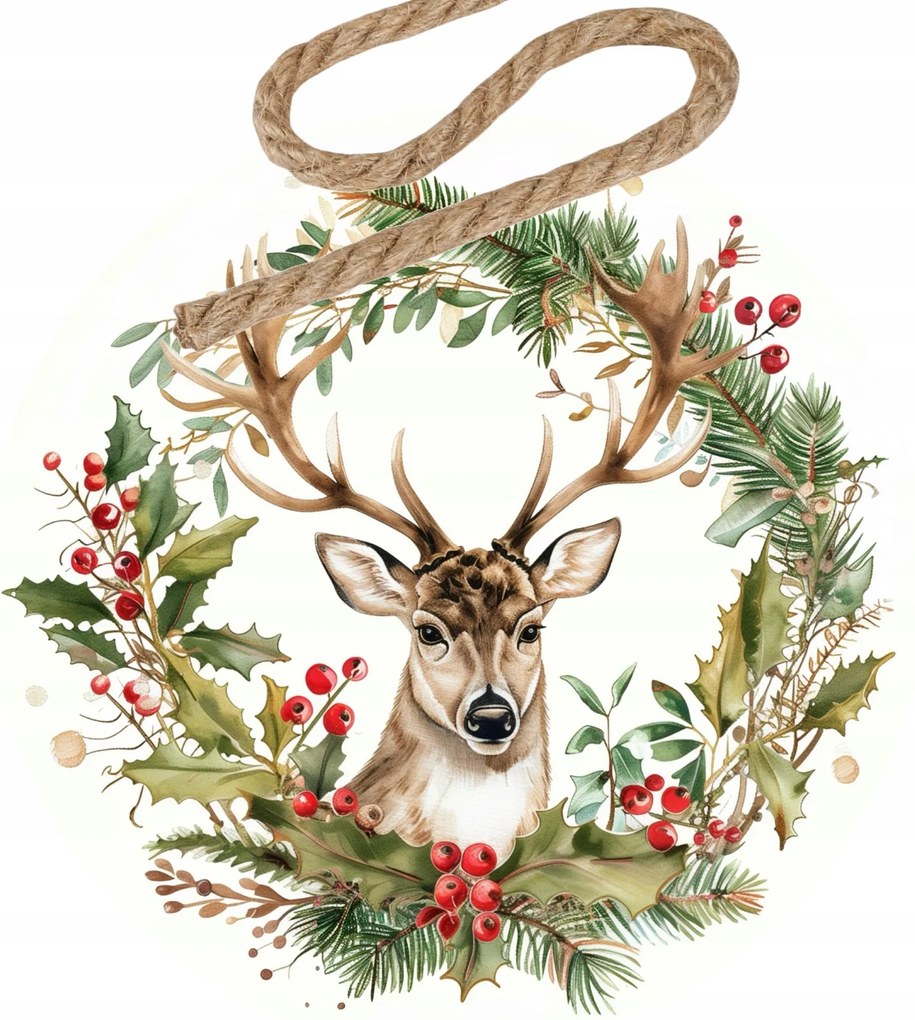 Karácsonyi gömbök karácsonyfára Szarvas vadásznak nádban 5 db