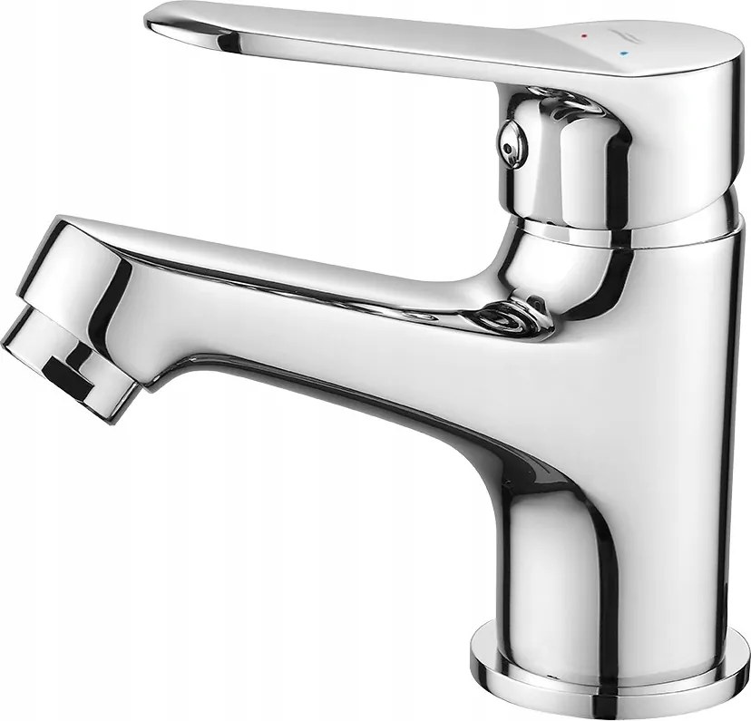 Álló mosdócsaptelep kattanó dugóval, egykaros, króm