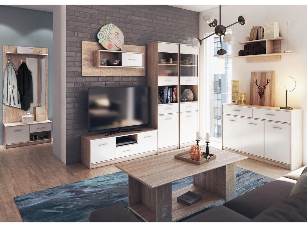 TEYO 2D1S TV-állvány, fehér