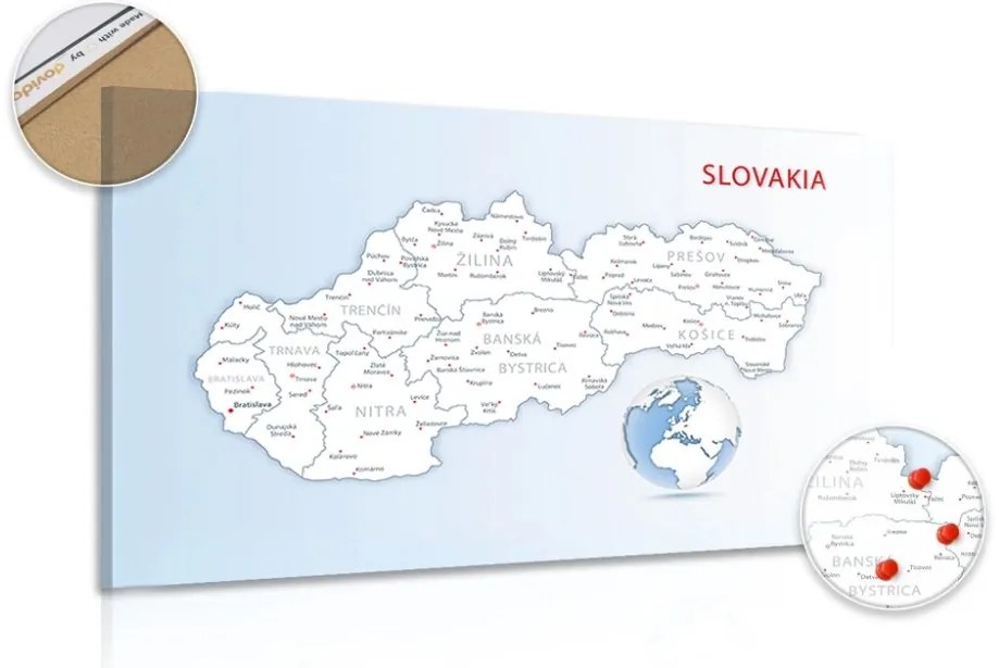 Obraz na korku mapa Slovenskej republiky