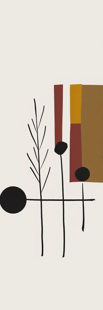 Poszter 30,5x91,5cm Fekete Lineáris Ágak