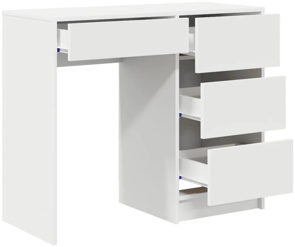 Fehér Íróasztal Fehér MDF Közepes Tárolás Fehér Íróasztal