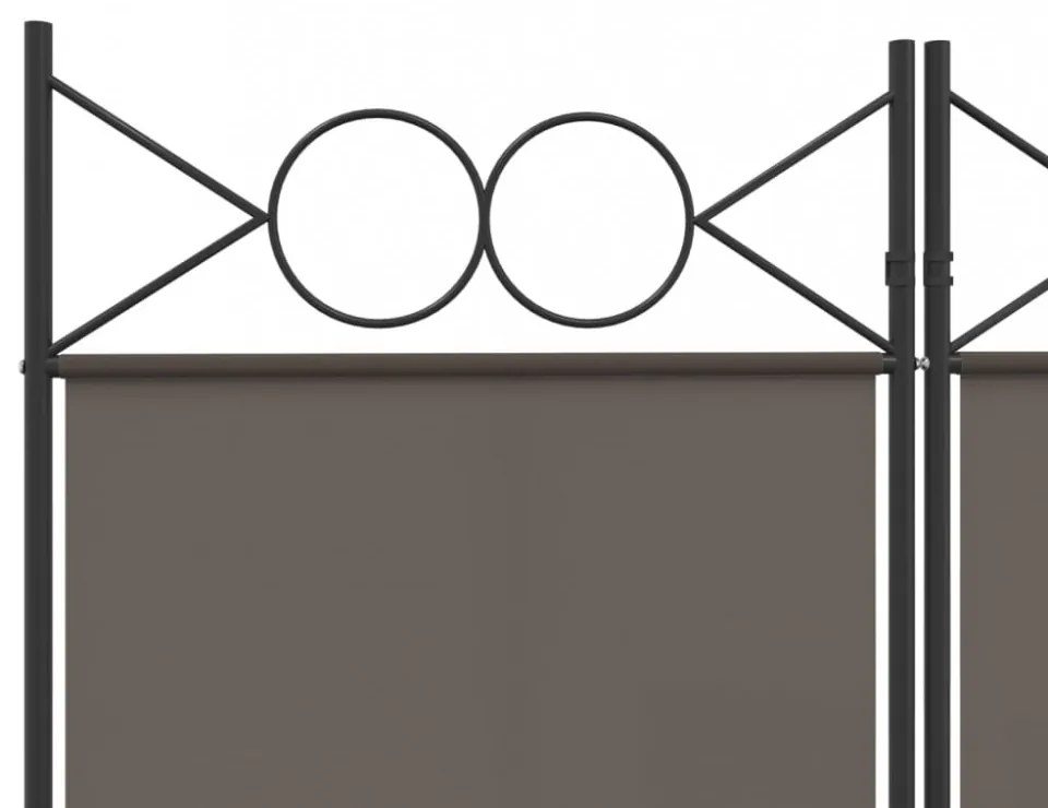 3 paneles antracitszürke szövet térelválasztó 120x200 cm