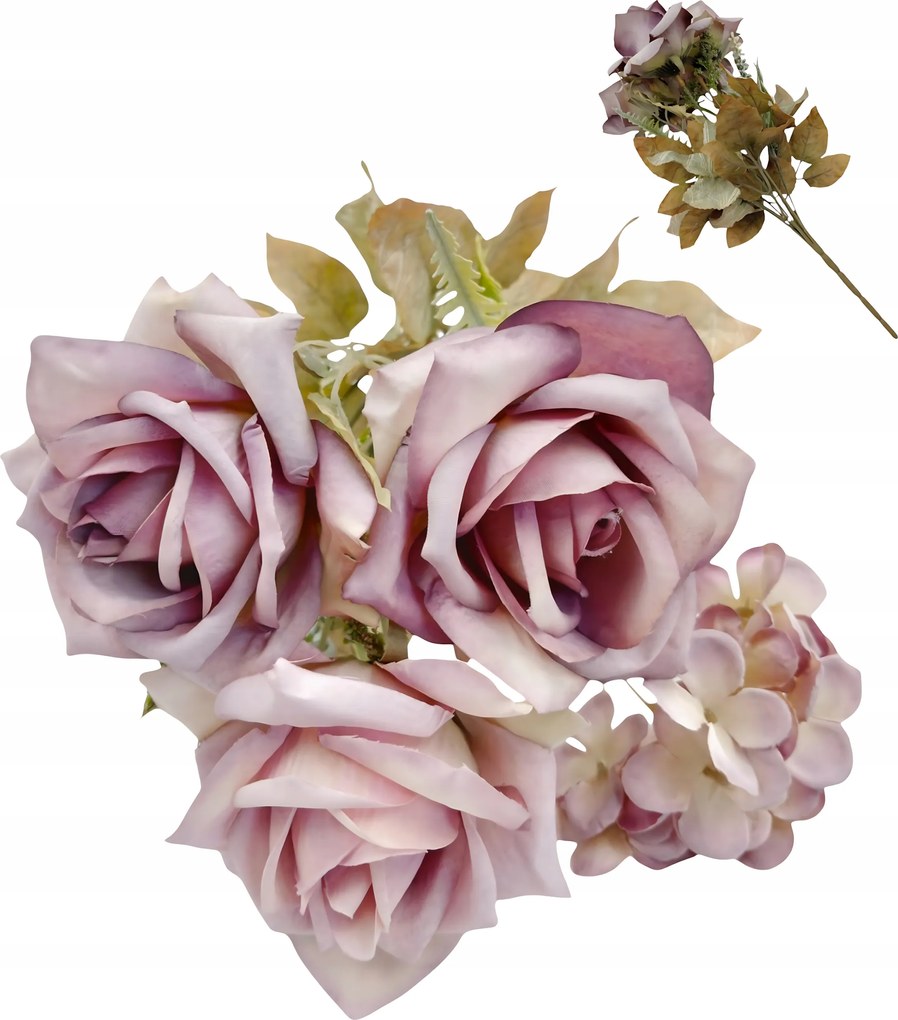 Művirág csokor 34cm Mix Sűrű Mint Élő Virágok Váza Rózsa