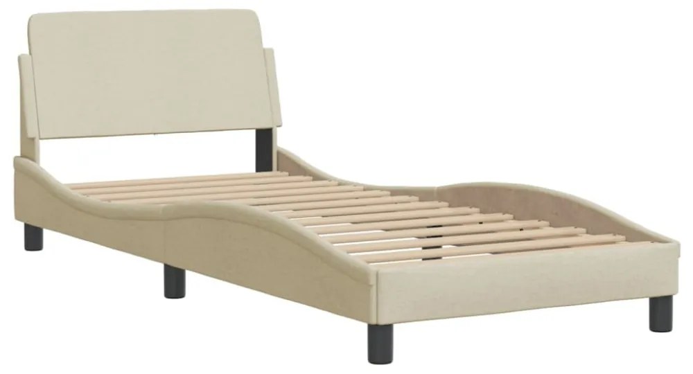 krém szövet ágykeret LED-ekkel matrac nélkül Hvar 90x190 cm