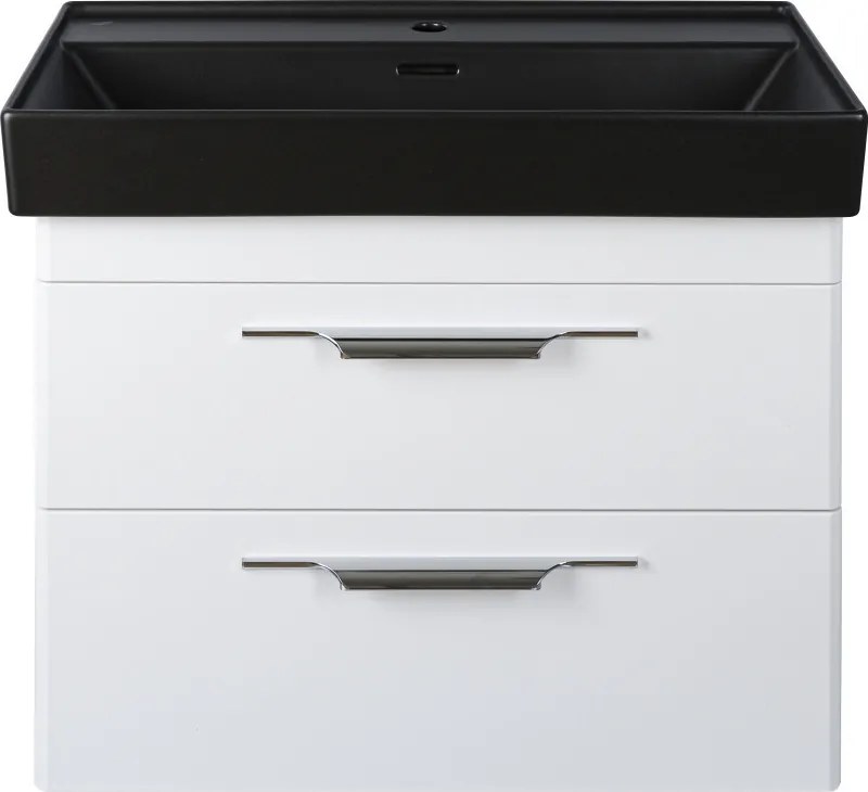 TMP LUX 80 fali fürdőszobabútor - CeraStyle SHARP FEKETE mosdóval - 80 x 48 cm