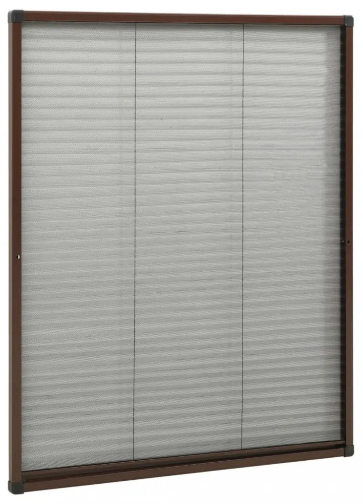 barna alumínium pliszé ablakszúnyogháló 80 x 100 cm