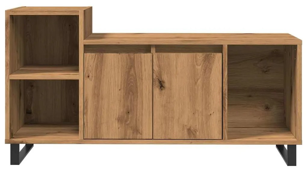 kézműves tölgy színű szerelt fa TV-szekrény 100x35x55 cm