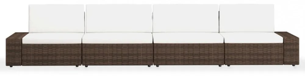 4 részes barna polyrattan kerti ülőgarnitúra