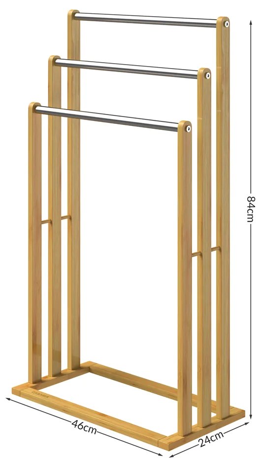 Casaria® Bambusz törölközőtartó