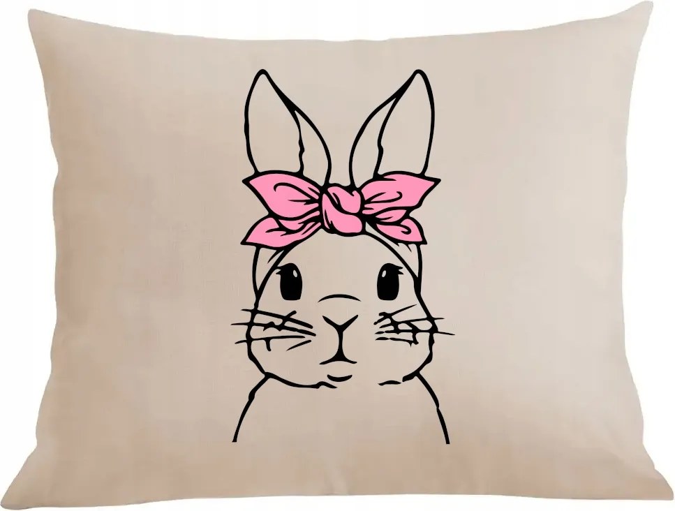 Párna párnahuzat nyomott mintás aranyos nyuszi