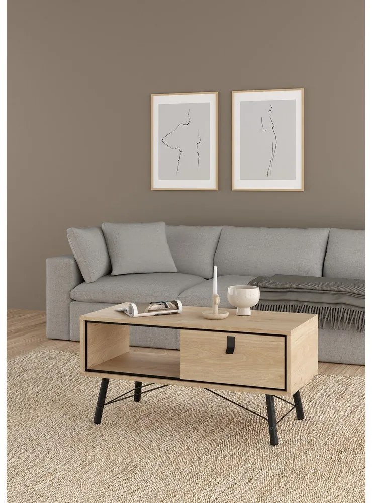 Natúr színű dohányzóasztal 48x102 cm Ry – Tvilum