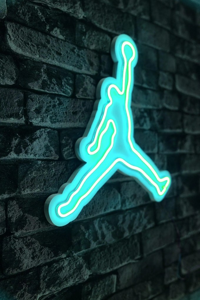 Műanyag LED-es fali dekoráció, Basketball - Blue