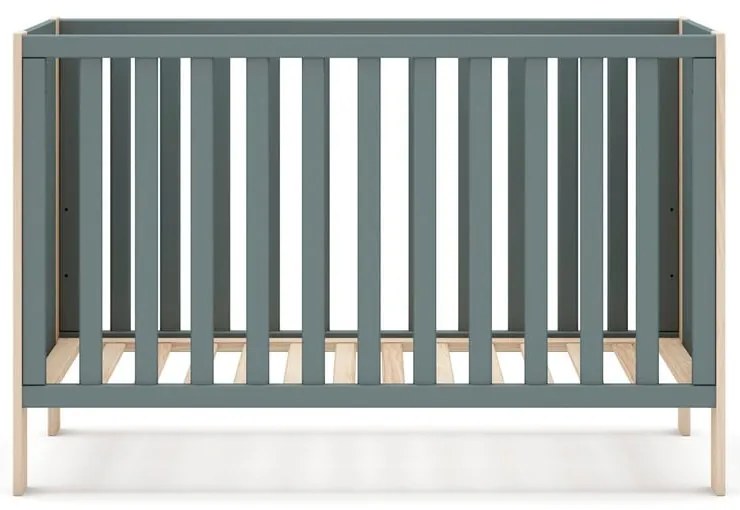 Natúr színű-szürkészöld babaágy 60x120 cm Esteban – Marckeric