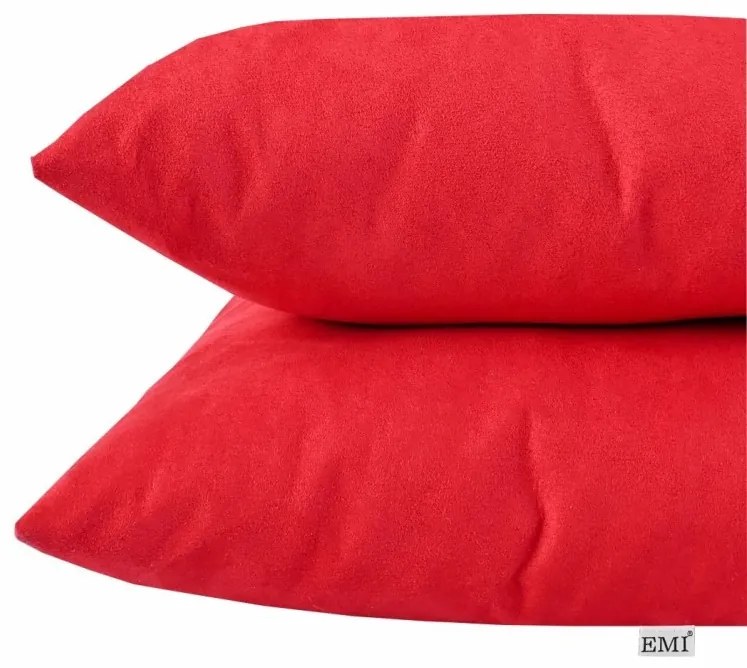 EMI vörös színű 40x40 cm velúr dekor párna, Párna 40x40 cm