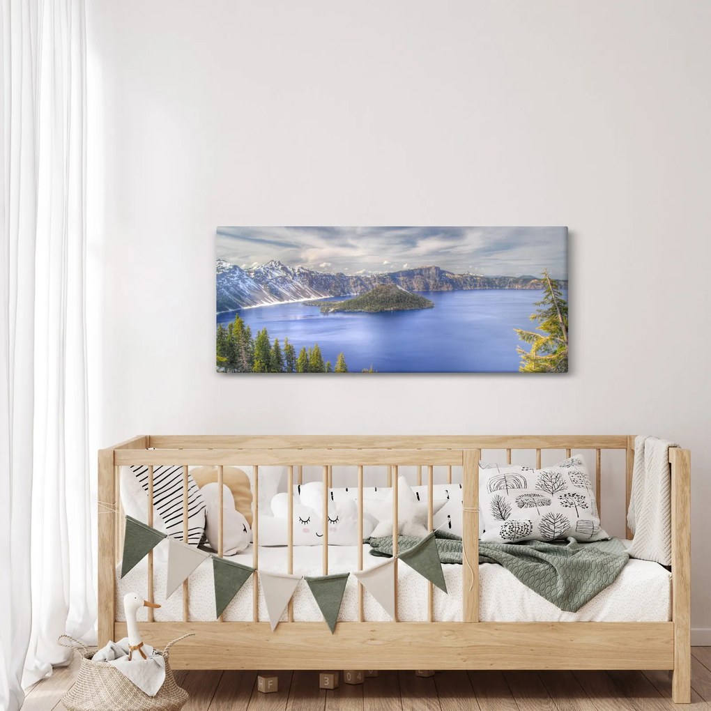 Kép egy hegyi tóról (120x50 cm)
