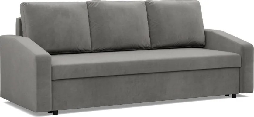 Zeus kanapéágy, bársony, bonell töltet, döntött kartámasz, világosszürke