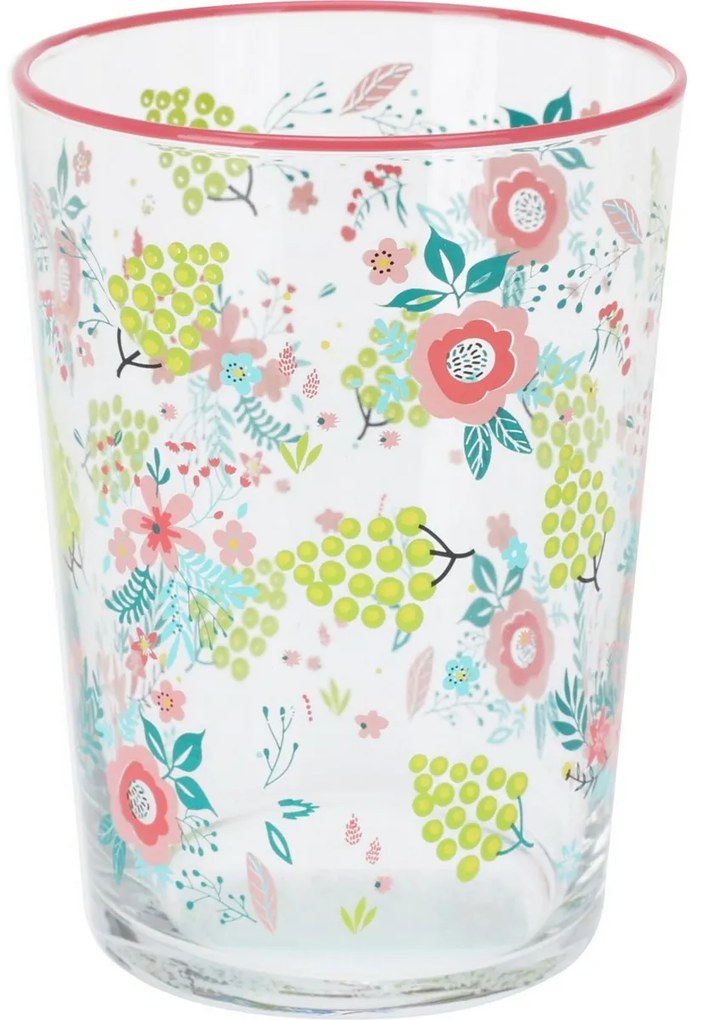 Flowers & Fruits 4 db-os pohárkészlet 510 ml, rózsaszín