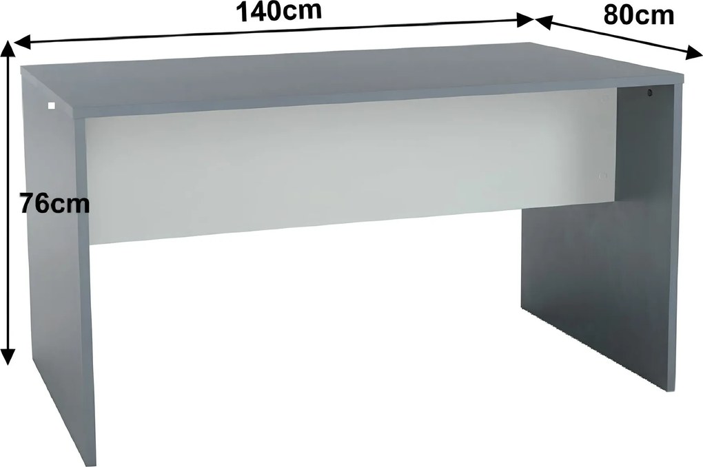 Íróasztal, grafit/fehér, RIOMA NEW TYP 11