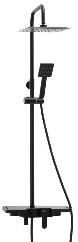 Yoka Oslo többfunkciós zuhanyrendszer csapteleppel - fekete