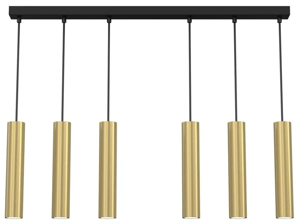 Csillár zsinóron RAITO 6xGU10/8W/230V sárgaréz