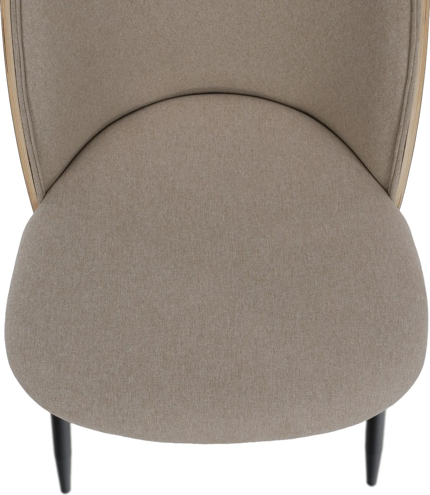 Étkezőszék, bézses barna/natúr fa/fekete, VUDIA