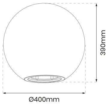 GLOBO kültéri lámpa 1xE27/60W/230V, átmérő 40 cm, IP44 védelem
