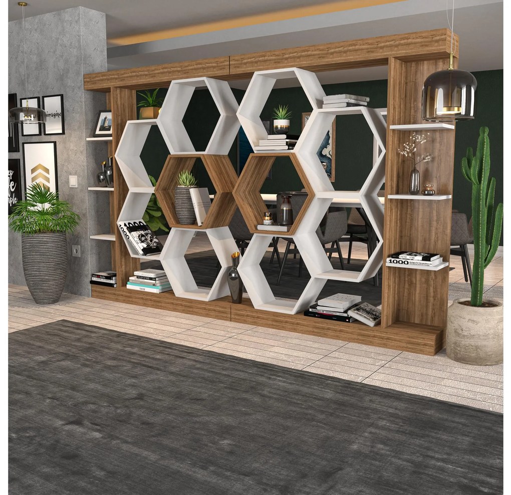 Regál Salix (fehér + dió) . 1102598