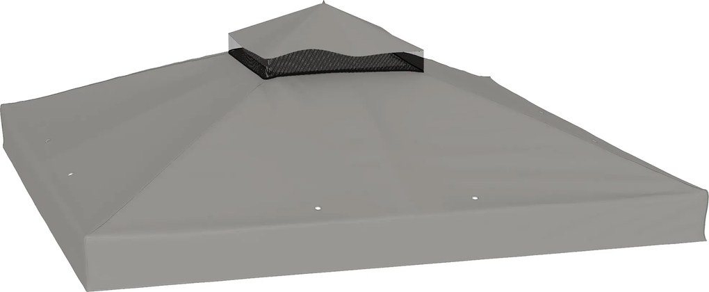 Outsunny 3×3 m pavilon cseretető — kétszintes, vízálló PVC-bevonatos 600D Oxford (370 g/m²), UPF 30+, lefolyónyílások | Aosom