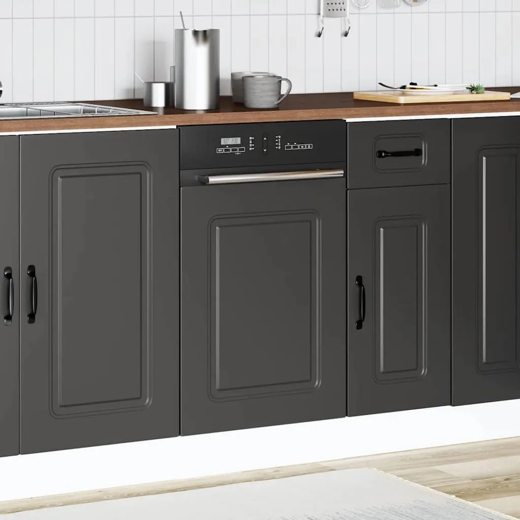 mosogatógép panel Kalmar Fekete 45x1,5x67 cm mérnöki fa