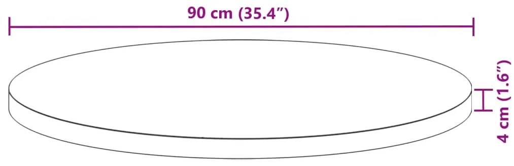 kerek tömör akácfa asztallap Ø90 x 4 cm