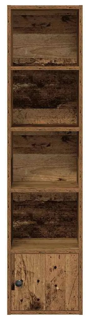 antik fa színű szerelt fa könyvszekrény 31x24x127 cm