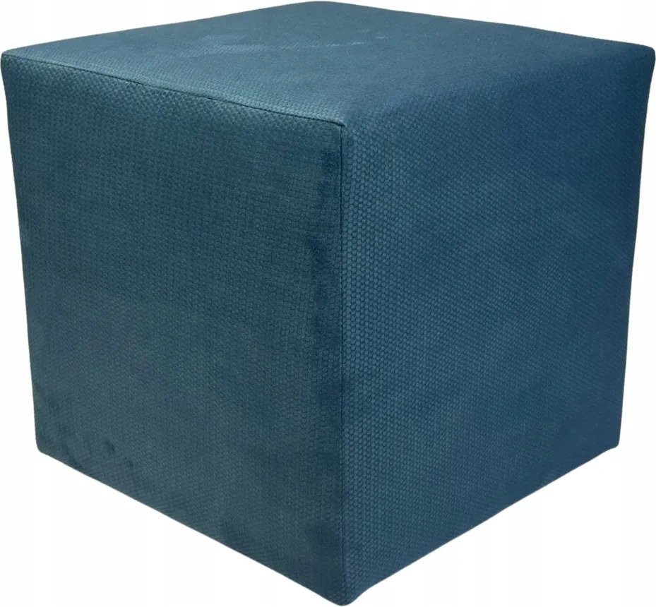 Makalu négyzet alakú puff finom plüss, kivágásokkal Kék