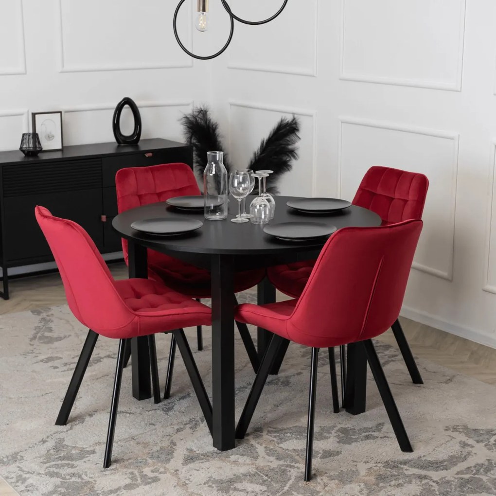 Szék bordó színben, bársony kárpittal RICK