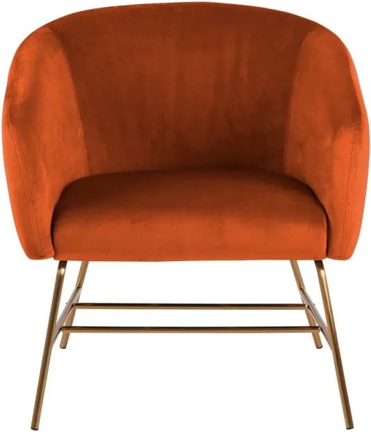 Ramsey narancssárga bársony fotel - Actona