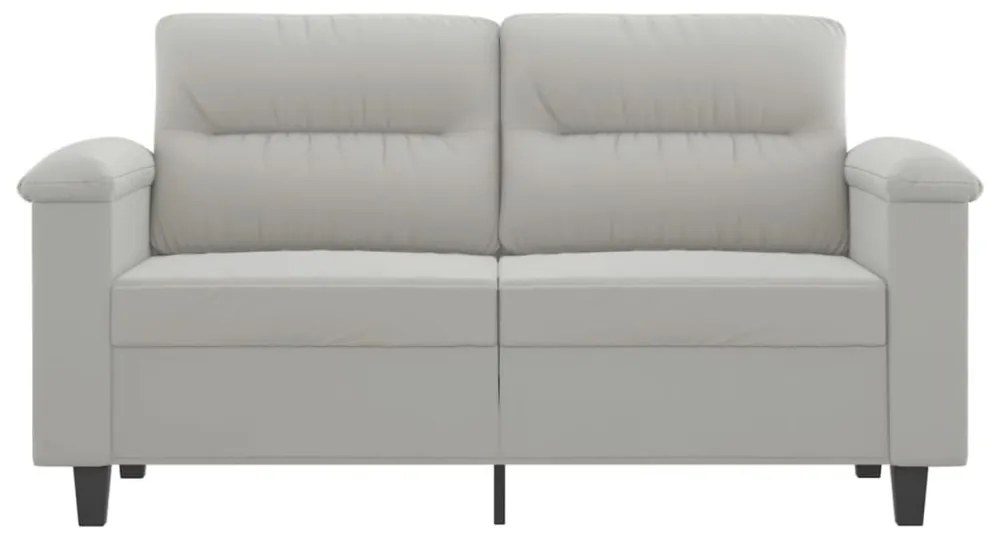 kétszemélyes világosszürke mikroszálas szövetkanapé 120 cm